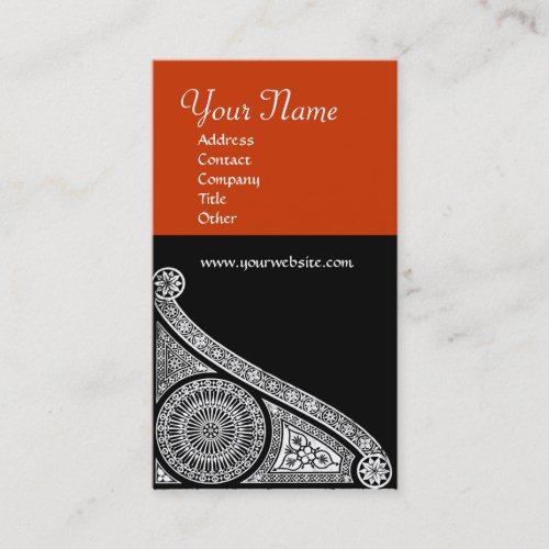 RENAISSANCE MONOGRAM 3 red Business Card