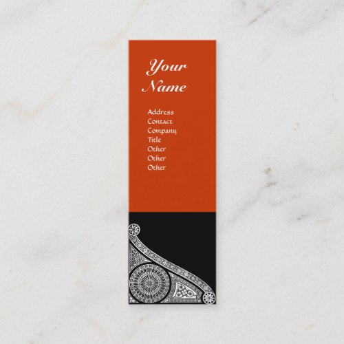 RENAISSANCE MONOGRAM 3 red orange Mini Business Card