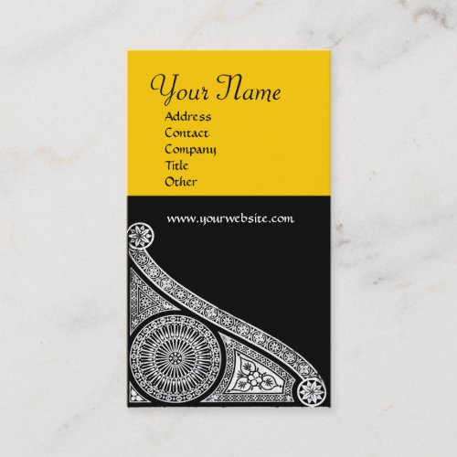 RENAISSANCE MONOGRAM 3 yellow Business Card