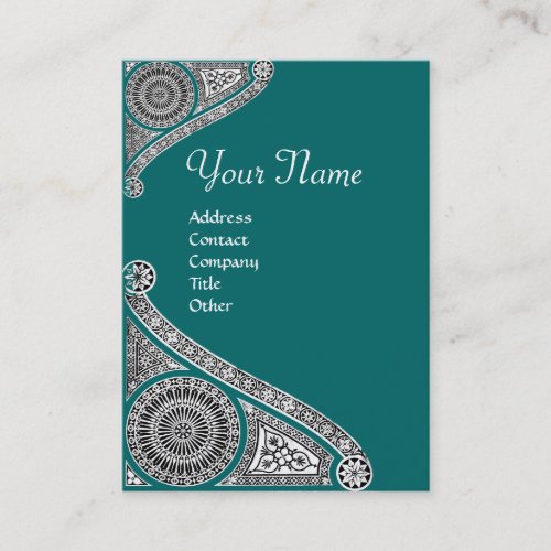 RENAISSANCE MONOGRAM 4 blue green Business Card