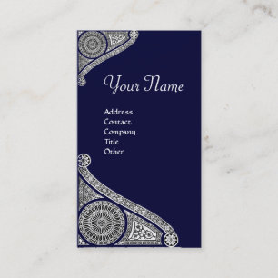 RENAISSANCE MONOGRAM 4 dark blue Business Card