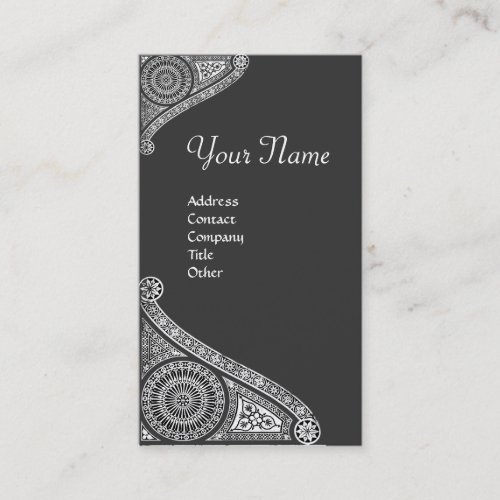 RENAISSANCE MONOGRAM 4 dark grey Business Card