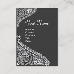 RENAISSANCE MONOGRAM 4 dark grey Business Card