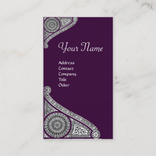 RENAISSANCE MONOGRAM 4 dark purple Business Card