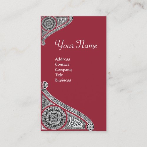 RENAISSANCE MONOGRAM 4 Marsala Red Business Card