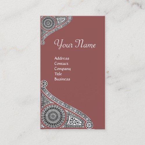 RENAISSANCE MONOGRAM 4 Marsala Red Business Card