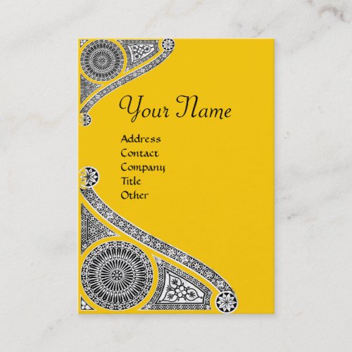 RENAISSANCE MONOGRAM 4 yellow orange Business Card