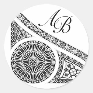 RENAISSANCE MONOGRAM CLASSIC ROUND STICKER