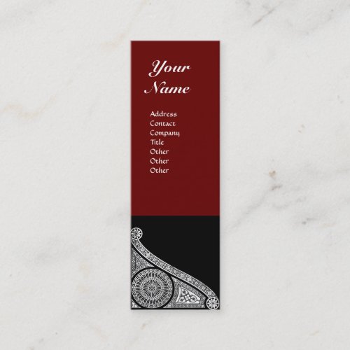 RENAISSANCE MONOGRAM  red brown Mini Business Card