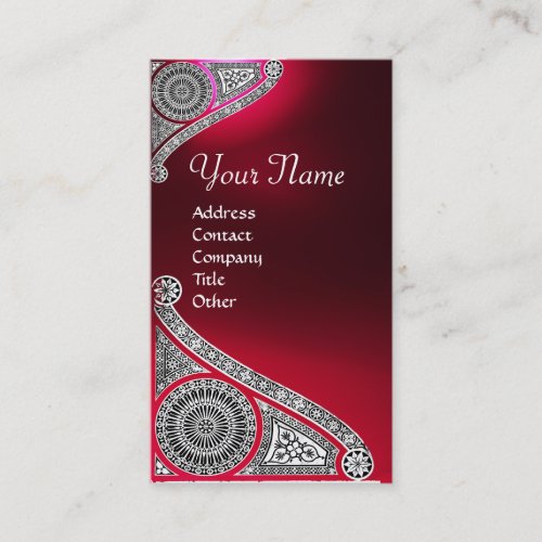 RENAISSANCE MONOGRAM Red Ruby Gem Business Card