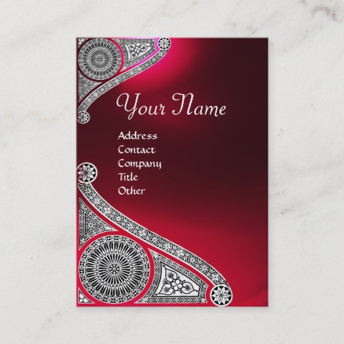 RENAISSANCE MONOGRAM Red Ruby Gem Business Card