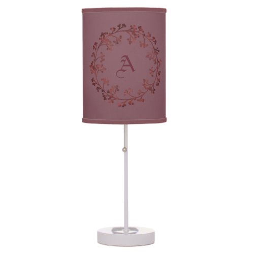 Renaissance Mood Dry Rose Petal Solid Monogram Table Lamp