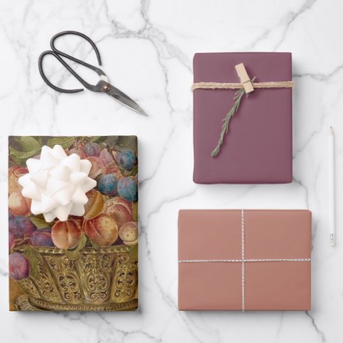 Renaissance Mood Dry Rose Petal Trio Wrapping Pape Wrapping Paper Sheets