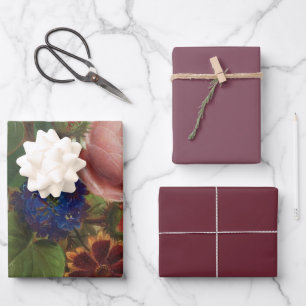 Renaissance Mood Dry Rose Petal Trio Wrapping Paper Sheets