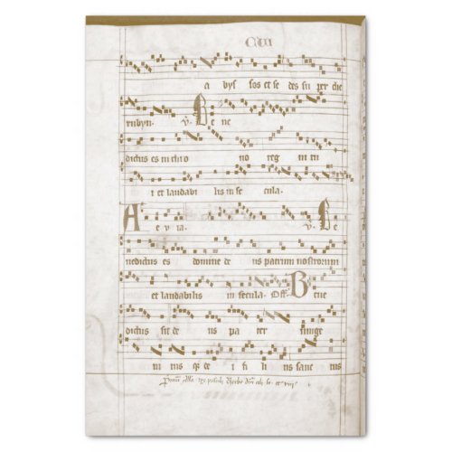 Renaissance Music with handwritten note at bottom  Tissue Paper