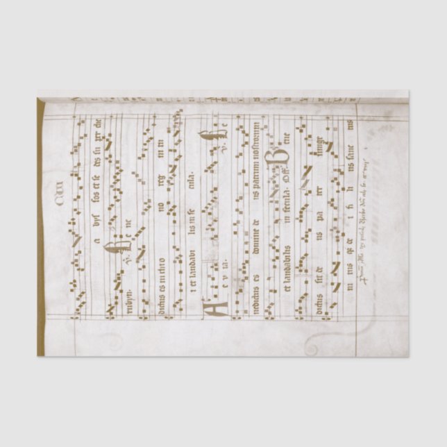 Renaissance Music with handwritten note at bottom  Tissue Paper (Front)