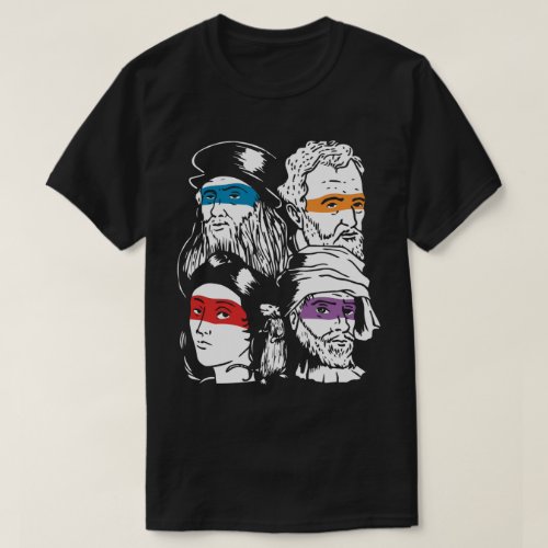 Renaissance Ninja Artists Poster Style Pop Art T_Shirt