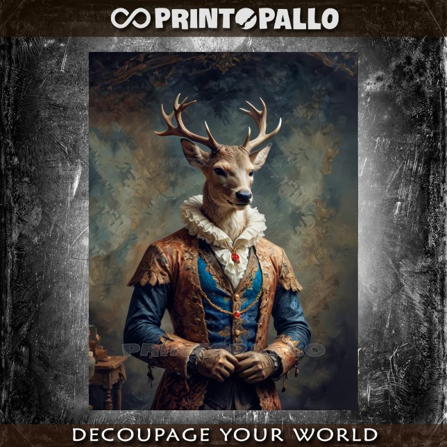 Renaissance noble deer in victorian dress tissue paper (Creator Uploaded)