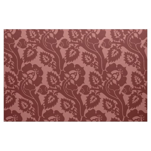 Renaissance Oblique Floral, Dark Red Fabric