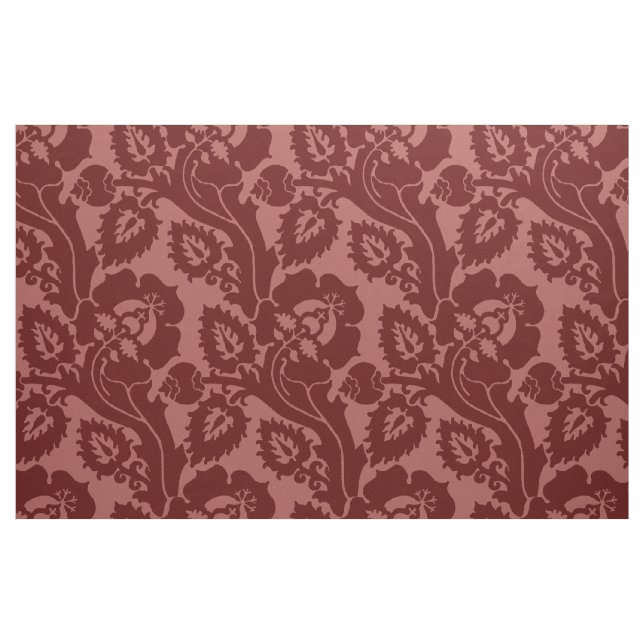 Renaissance Oblique Floral, Dark Red Fabric (Fat Quarter)