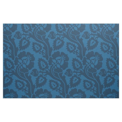 Renaissance Oblique Floral, Prussian Blue Fabric