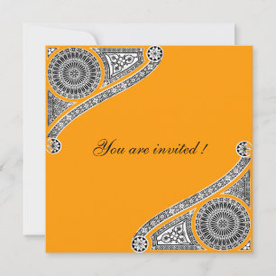 RENAISSANCE ,orange yellow Invitation