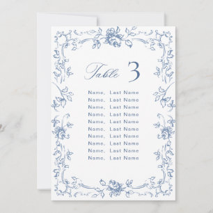 Renaissance Ornate Dusty Blue Seating Chart Card