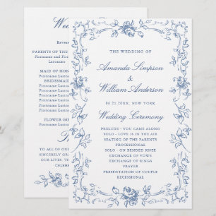 Renaissance Ornate Dusty  Wedding Ceremony Program