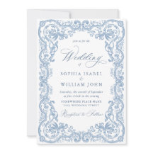 Renaissance Ornate Floral Dusty Blue Wedding