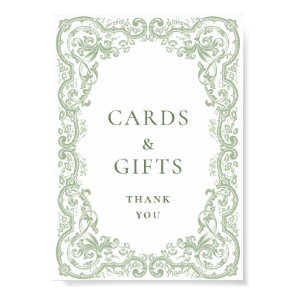 Renaissance Ornate Sage Green Cards and Gifts Poster