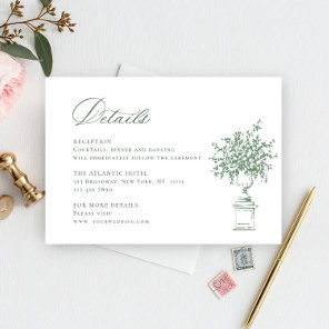 Renaissance Ornate Sage Green Wedding Details Enclosure Card