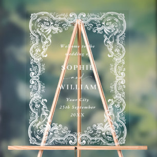 Renaissance Ornate Wedding WELCOME Wedding Acrylic Sign