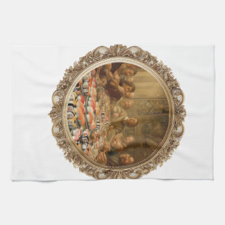 Renaissance Painting Parody Man Eating Sushi Kitchen Towel