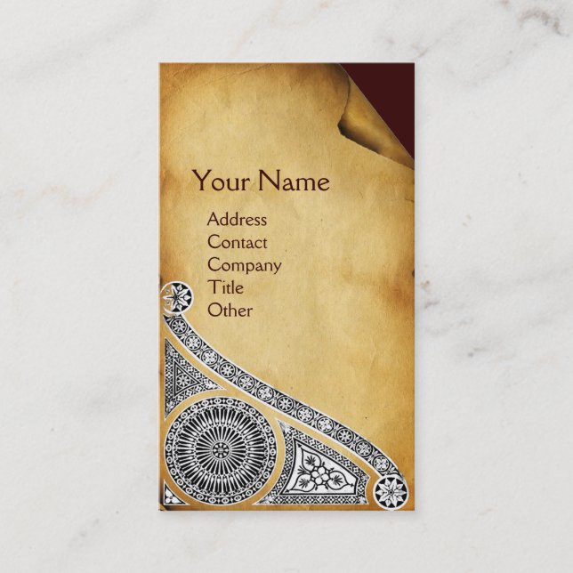 RENAISSANCE  Parchment Monogram 1 Business Card (Front)