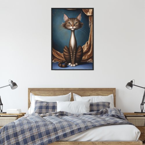 Renaissance portrait cat animal canvas print