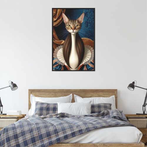 Renaissance portrait cat canvas print