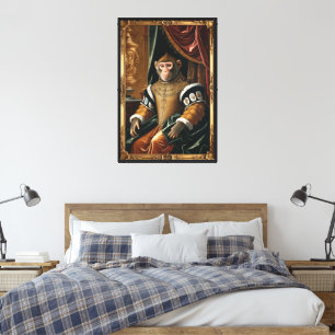 Renaissance portrait monkey king canvas print