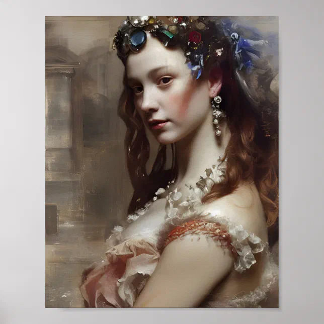 Renaissance Princess AI generated fantasy art Poster | Zazzle