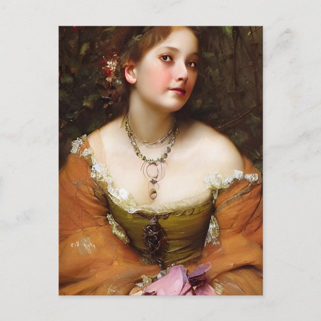  Renaissance Princess in an autumn  Postcard (Front)