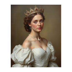 Renaissance Princess: Pearls and Puffs Acrylic Print