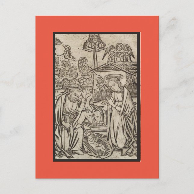RENAISSANCE PRINT OF NATIVITY CHRISTMAS CARD (Front)