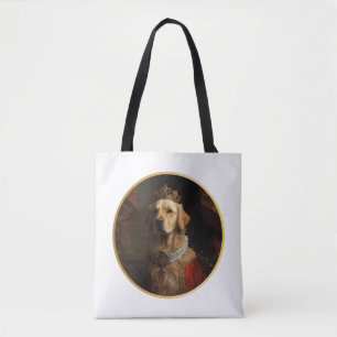 Renaissance Queen Portrait Golden Retriever Tote Bag