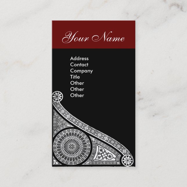 RENAISSANCE red brown Business Card (Front)