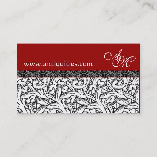 Customizable Renaissance Red, White &amp; Black Business Cards