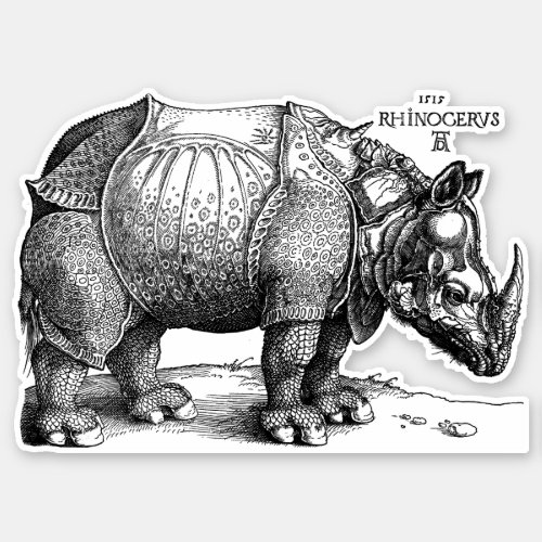 Renaissance Rhinoceros Albrecht Durer Sticker