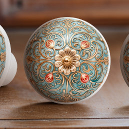 Renaissance Rose Ceramic Knob Pull