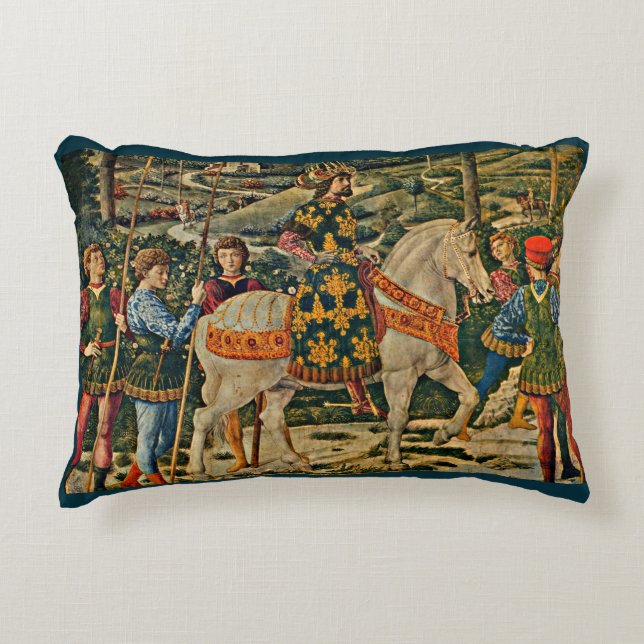 Renaissance royal on horseback accent pillow (Front)
