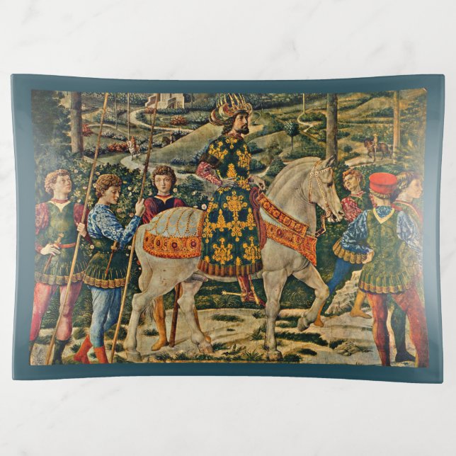 Renaissance royal on horseback trinket tray (Front)