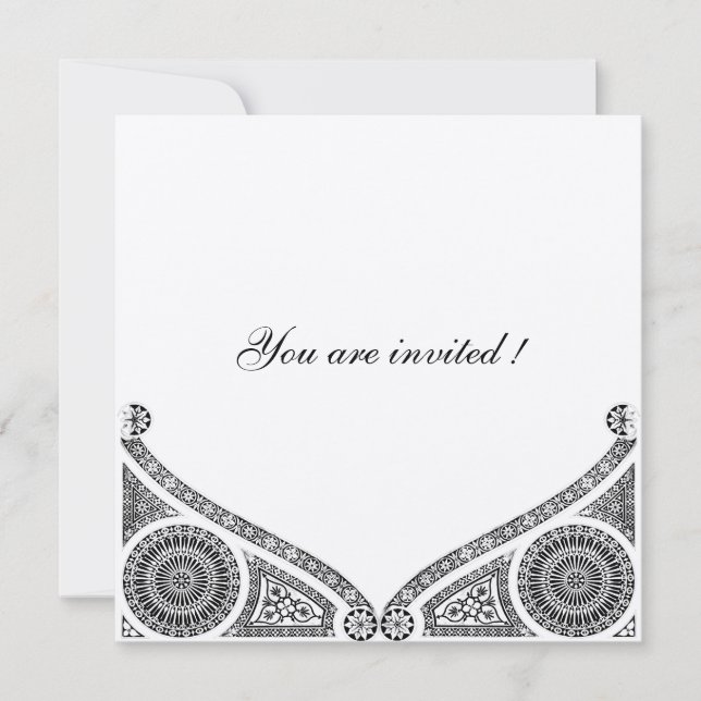 RENAISSANCE, Silver metallic paper Invitation (Front)