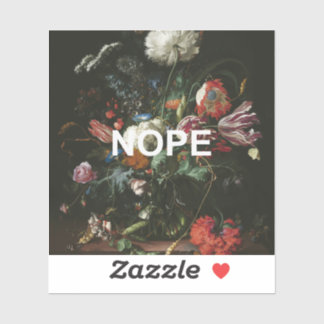 Renaissance Still Life Painting + Fun Nope Text Sticker
